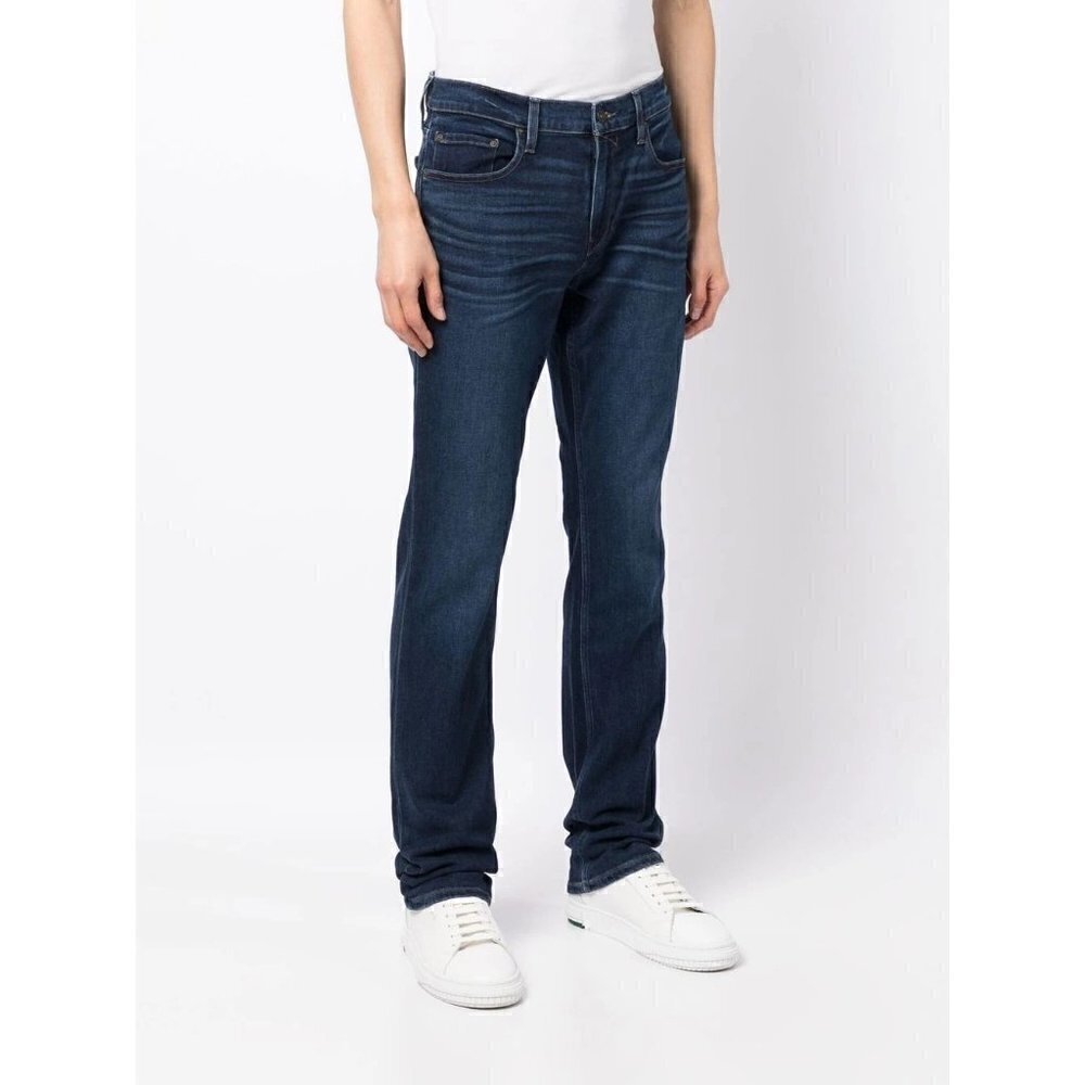 Paige Normandie Dark Blue Wash Straight Leg Jeans 40